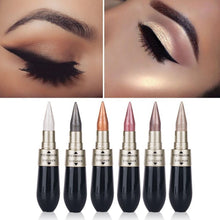 Load image into Gallery viewer, 1 Pcs Double-end 2-in-1 Pearly Glimmer Waterproof Eyeshadow Black Eye Liner Pen Quick Dry Women Eye Beauty Makeup Cosmetic