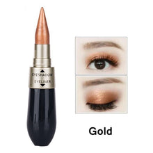 Load image into Gallery viewer, 1 Pcs Double-end 2-in-1 Pearly Glimmer Waterproof Eyeshadow Black Eye Liner Pen Quick Dry Women Eye Beauty Makeup Cosmetic