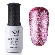 Load image into Gallery viewer, HNM 8ML Glitter Bling Nail Polish Soak Off Stamping Paint Nail Gelpolish Nail Art Vernis a Ongle Enamel Nagellak Lucky Lacquer