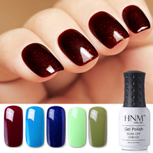 Load image into Gallery viewer, HNM 8ml Blue Red Pink Green Yellow Color Gel Nail Polish UV LED Lamp Semi Permanent Varnish Hybird Base Top Primer Manicure