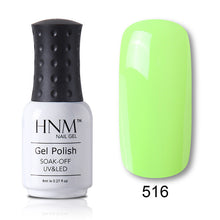 Load image into Gallery viewer, HNM 8ml Blue Red Pink Green Yellow Color Gel Nail Polish UV LED Lamp Semi Permanent Varnish Hybird Base Top Primer Manicure