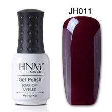 Load image into Gallery viewer, HNM 8ML Wine Red Color Nail Polish Nail Art Lucky Varnish Semi Permanant Paint Gellak Base Top Primer Manicure Lacquer