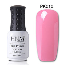 Load image into Gallery viewer, HNM 8ml Solid Pink Series Nail Polish Gelpolish Hybrid Varnish Semi Permanent Paint Gellak Lucky Lacquer Stamping 12 Colors