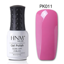 Load image into Gallery viewer, HNM 8ml Solid Pink Series Nail Polish Gelpolish Hybrid Varnish Semi Permanent Paint Gellak Lucky Lacquer Stamping 12 Colors