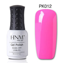Load image into Gallery viewer, HNM 8ml Solid Pink Series Nail Polish Gelpolish Hybrid Varnish Semi Permanent Paint Gellak Lucky Lacquer Stamping 12 Colors