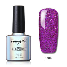 Load image into Gallery viewer, FairyGlo 10ml Neno Color Nail Polish Bling Glitter Gelpolish Semi Permanent Polish Hybrid Varnish Lucky Lacquer Paint Gellak ink