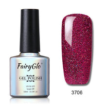 Load image into Gallery viewer, FairyGlo 10ml Neno Color Nail Polish Bling Glitter Gelpolish Semi Permanent Polish Hybrid Varnish Lucky Lacquer Paint Gellak ink