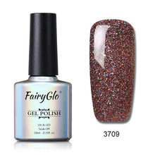 Load image into Gallery viewer, FairyGlo 10ml Neno Color Nail Polish Bling Glitter Gelpolish Semi Permanent Polish Hybrid Varnish Lucky Lacquer Paint Gellak ink