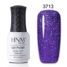 Load image into Gallery viewer, HNM 8ML Bling Glitter UV Nail Polish Lucky Lacquer Neon Semi Permanent Nail Varnish Stamping Enamel Paint Gellak Top Base Primer