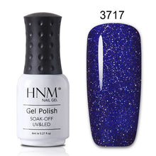 Load image into Gallery viewer, HNM 8ML Bling Glitter UV Nail Polish Lucky Lacquer Neon Semi Permanent Nail Varnish Stamping Enamel Paint Gellak Top Base Primer