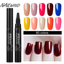 Load image into Gallery viewer, 5ML Nail Gel Polish Pencil 60 Colors Polish Nail Pen Gel Nails Art Brush Pen for Nails Soak Off Top White Gel Lacquer Gel Paint
