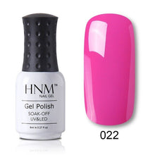Load image into Gallery viewer, HNM Pure Color Blue Green Yellow Red UV Gel Nail Polish Need UV Lamp Base Top Varnish Soak Off Semi Permanent Gel Lacquer 8ml