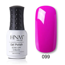 Load image into Gallery viewer, HNM Pure Color Blue Green Yellow Red UV Gel Nail Polish Need UV Lamp Base Top Varnish Soak Off Semi Permanent Gel Lacquer 8ml