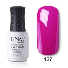 Load image into Gallery viewer, HNM Pure Color Blue Green Yellow Red UV Gel Nail Polish Need UV Lamp Base Top Varnish Soak Off Semi Permanent Gel Lacquer 8ml