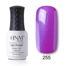 Load image into Gallery viewer, HNM Pure Color Blue Green Yellow Red UV Gel Nail Polish Need UV Lamp Base Top Varnish Soak Off Semi Permanent Gel Lacquer 8ml