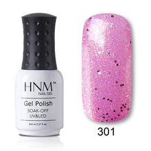 Load image into Gallery viewer, HNM Pure Color Blue Green Yellow Red UV Gel Nail Polish Need UV Lamp Base Top Varnish Soak Off Semi Permanent Gel Lacquer 8ml