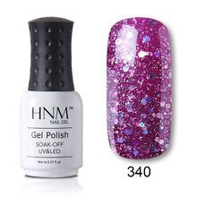 Load image into Gallery viewer, HNM Pure Color Blue Green Yellow Red UV Gel Nail Polish Need UV Lamp Base Top Varnish Soak Off Semi Permanent Gel Lacquer 8ml