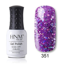 Load image into Gallery viewer, HNM Pure Color Blue Green Yellow Red UV Gel Nail Polish Need UV Lamp Base Top Varnish Soak Off Semi Permanent Gel Lacquer 8ml