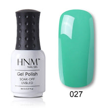 Load image into Gallery viewer, HNM Pure Color Blue Green Yellow Red UV Gel Nail Polish Need UV Lamp Base Top Varnish Soak Off Semi Permanent Gel Lacquer 8ml