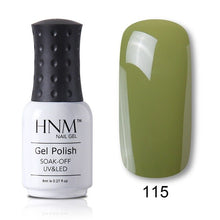 Load image into Gallery viewer, HNM Pure Color Blue Green Yellow Red UV Gel Nail Polish Need UV Lamp Base Top Varnish Soak Off Semi Permanent Gel Lacquer 8ml