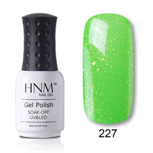 Load image into Gallery viewer, HNM Pure Color Blue Green Yellow Red UV Gel Nail Polish Need UV Lamp Base Top Varnish Soak Off Semi Permanent Gel Lacquer 8ml