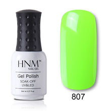 Load image into Gallery viewer, HNM Pure Color Blue Green Yellow Red UV Gel Nail Polish Need UV Lamp Base Top Varnish Soak Off Semi Permanent Gel Lacquer 8ml