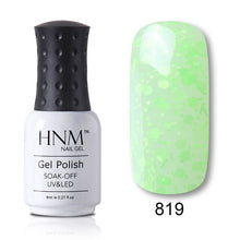 Load image into Gallery viewer, HNM Pure Color Blue Green Yellow Red UV Gel Nail Polish Need UV Lamp Base Top Varnish Soak Off Semi Permanent Gel Lacquer 8ml