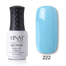 Load image into Gallery viewer, HNM Pure Color Blue Green Yellow Red UV Gel Nail Polish Need UV Lamp Base Top Varnish Soak Off Semi Permanent Gel Lacquer 8ml