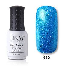 Load image into Gallery viewer, HNM Pure Color Blue Green Yellow Red UV Gel Nail Polish Need UV Lamp Base Top Varnish Soak Off Semi Permanent Gel Lacquer 8ml