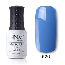 Load image into Gallery viewer, HNM Pure Color Blue Green Yellow Red UV Gel Nail Polish Need UV Lamp Base Top Varnish Soak Off Semi Permanent Gel Lacquer 8ml