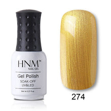 Load image into Gallery viewer, HNM Pure Color Blue Green Yellow Red UV Gel Nail Polish Need UV Lamp Base Top Varnish Soak Off Semi Permanent Gel Lacquer 8ml