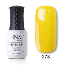 Load image into Gallery viewer, HNM Pure Color Blue Green Yellow Red UV Gel Nail Polish Need UV Lamp Base Top Varnish Soak Off Semi Permanent Gel Lacquer 8ml