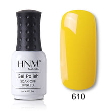 Load image into Gallery viewer, HNM Pure Color Blue Green Yellow Red UV Gel Nail Polish Need UV Lamp Base Top Varnish Soak Off Semi Permanent Gel Lacquer 8ml