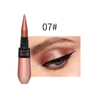 1 Pcs Double-end 2-in-1 Pearly Glimmer Waterproof Eyeshadow Black Eye Liner Pen Quick Dry Women Eye Beauty Makeup Cosmetic