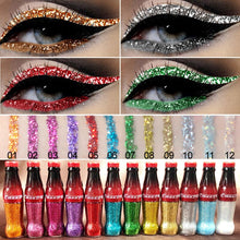 Load image into Gallery viewer, Glitter Liquid Eyeshadow &amp; Liner Combination Long Lasting Shimmer Metallic Shiny Waterproof Sparkling Eye Liner Eye Makeup Tool
