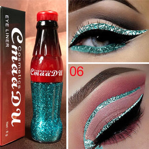 Glitter Liquid Eyeshadow & Liner Combination Long Lasting Shimmer Metallic Shiny Waterproof Sparkling Eye Liner Eye Makeup Tool