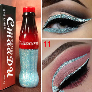 Glitter Liquid Eyeshadow & Liner Combination Long Lasting Shimmer Metallic Shiny Waterproof Sparkling Eye Liner Eye Makeup Tool