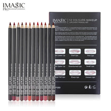 Load image into Gallery viewer, IMAGIC Professional Lipliner Pencil  Waterproof Lipliner Contour Cosmetics Lipliner Pen Makeup Lip Pencil Set 12 Colors
