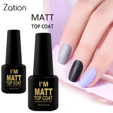 Load image into Gallery viewer, Zation Matte Top Coat UV Gel Nail Polish 8ml Long Lasting Gel Lak Transparent Color Matte Top Semi Permanent Nail Gel Paint
