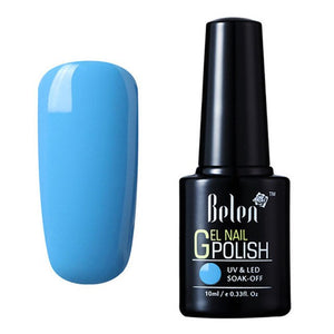 Belen 10ML Blue Color Nail Polish Long Lasting Enamel Semi Permanent Base Top Paint Gellak Hybrid Sale Varnish Lucky Lacquer