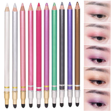 Load image into Gallery viewer, 10 Colors Double-headed Pearlescent Eye Shadow Pencil High-light Lying Silkworm Pen Brightening Waterproof Eye Liner Pencil
