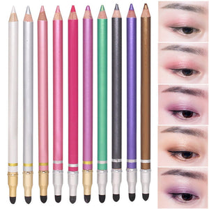 10 Colors Double-headed Pearlescent Eye Shadow Pencil High-light Lying Silkworm Pen Brightening Waterproof Eye Liner Pencil