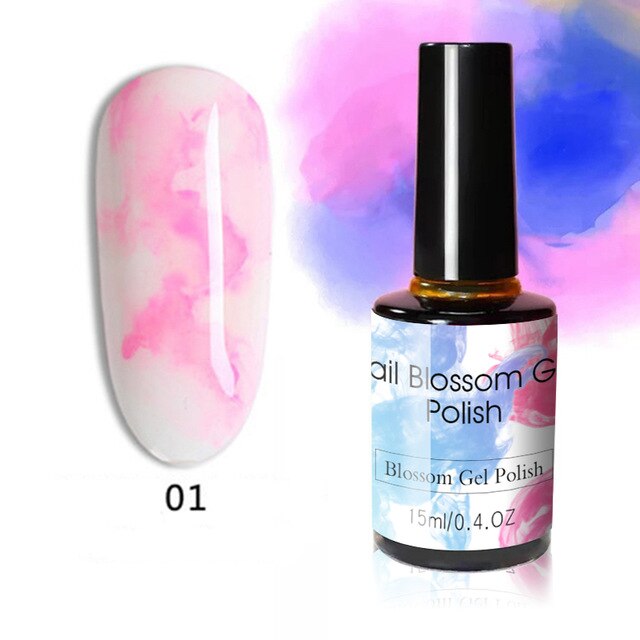 15ML Clear Color Blooming Nail Gel Polish UV Nail Art Glue Blossom Paint Gel Lacquer Hybird Organic Gel Varnish Manicure Tools