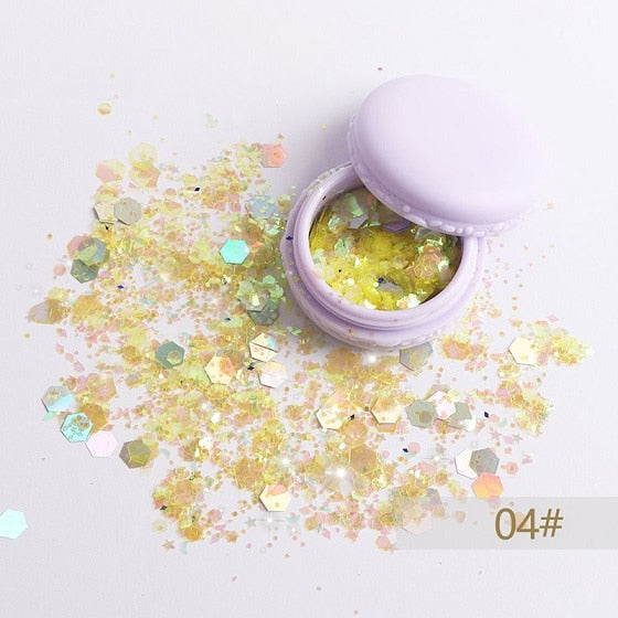 Festival Eye Glitter Sequin Powder Gold Eyes Nail Hair Body Face Shimmer Bling Eyes Makeup Pigment Make Up Blue Professional