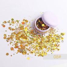 Load image into Gallery viewer, Festival Eye Glitter Sequin Powder Gold Eyes Nail Hair Body Face Shimmer Bling Eyes Makeup Pigment Make Up Blue Professional
