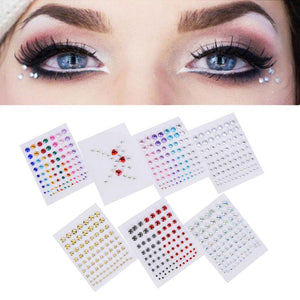 Fashion Tattoo Diamond Makeup Eyeliner Eyeshadow Face Sticker Jewel Eyes Makeup Crystal Eyes Sticker