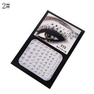 Fashion Tattoo Diamond Makeup Eyeliner Eyeshadow Face Sticker Jewel Eyes Makeup Crystal Eyes Sticker