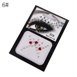 Fashion Tattoo Diamond Makeup Eyeliner Eyeshadow Face Sticker Jewel Eyes Makeup Crystal Eyes Sticker