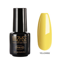 Load image into Gallery viewer, MIZHSE 7ML Nail Gel Polish UV LED Gel Nude Polish Soak off Pure Colors Yellow Color Series Nail Art Base Gel Gellak Paint Top
