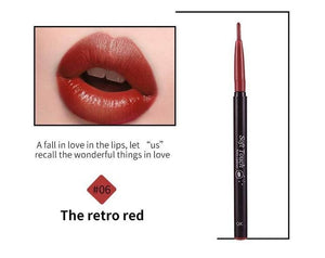 1PCS Natural Automatic Rotary Lip Liner Long-lasting Makeup Sexy Products Lipliner Lady Waterproof Beauty Red Lip Pencil Set